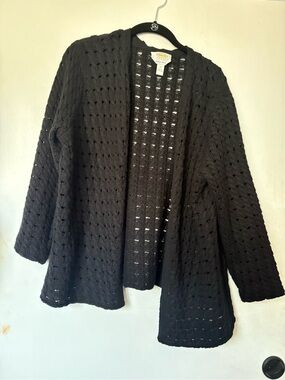 Vintage Cashmere Chunky Knit Black Women's Sweater cashmere blend